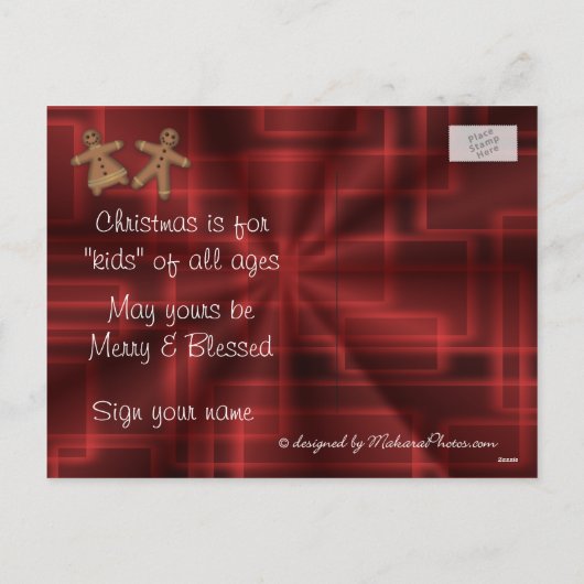 ヤギの子供のクリスマスの郵便はがきは個人化なできます シーズンポストカード (裏面)