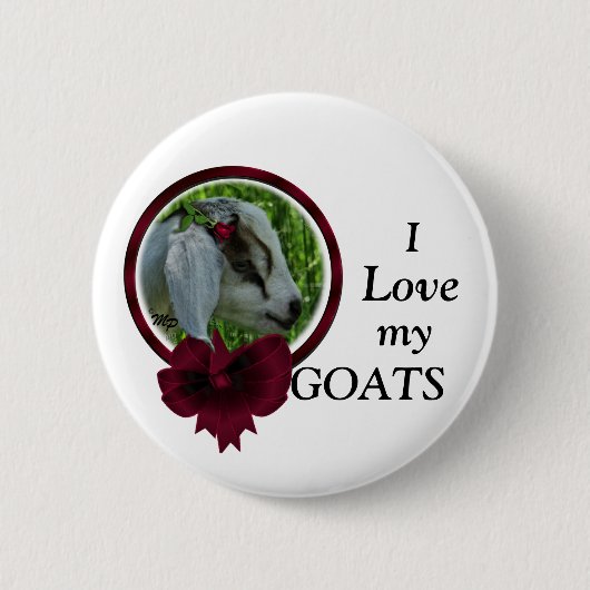 ヤギの子供及び弓は個人化なります 缶バッジ (正面)