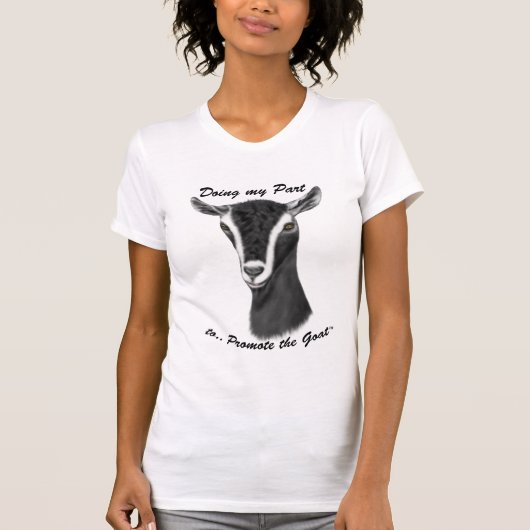 ヤギの宣伝 – アルパインヤギポートレート Tシャツ (正面)