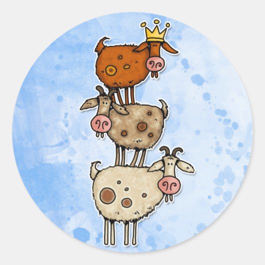 ヤギの山 ラウンドシール (正面)