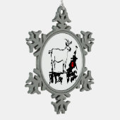 ヤギの岩の月ベトナム新年O スノーフレークピューターオーナメント (左)