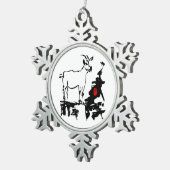 ヤギの岩の月ベトナム新年O スノーフレークピューターオーナメント (右)