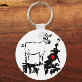 ヤギの岩ベトナム中国の年〔占星術の〕十二宮図キーチェーン キーホルダー (正面)
