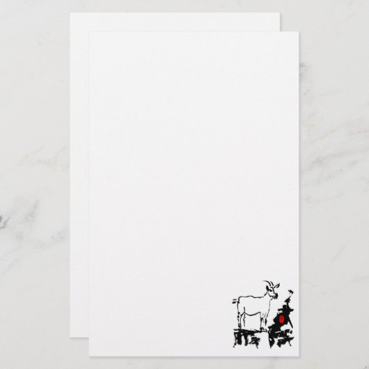 ヤギの岩ベトナム中国の年〔占星術の〕十二宮図セント 便箋 (正面/裏面)