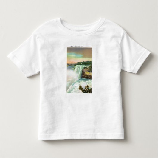 ヤギの島からのアメリカの滝の眺め トドラーTシャツ (正面)