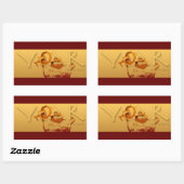 ヤギの年中国の〔占星術の〕十二宮図Rシール 長方形シール (シート)