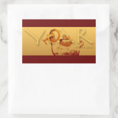 ヤギの年中国の〔占星術の〕十二宮図Rシール 長方形シール (バッグ)