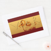 ヤギの年中国の〔占星術の〕十二宮図Rシール 長方形シール (封筒)