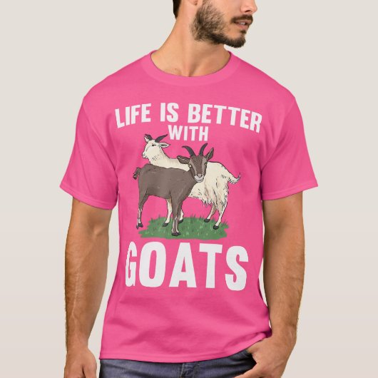 ヤギの恋人の人生はヤギの方が良い Tシャツ (正面)