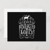 ヤギの恋人の贈り物おもしろいに簡単に気を取られる 案内ポストカード (正面/裏面)