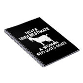 ヤギの恋人を愛する女性を決して過小評価しない ノートブック (右側)