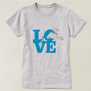 ヤギの恋人   スカイブルーヤギL O V E – ホワイトヤギ Tシャツ