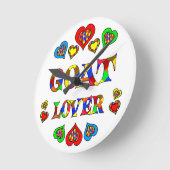 ヤギの恋人 ラウンド壁時計 (傾斜)