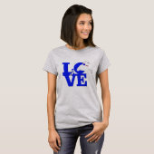 ヤギの恋人 | 王室の青ヤギL O V E – 白ヤギ Tシャツ (正面フル)