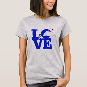 ヤギの恋人   王室の青ヤギL O V E – 白ヤギ Tシャツ