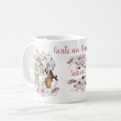 ヤギの恋人 | BOHOヤギ種水色ポートレート コーヒーマグカップ (正面左)