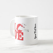 ヤギの恋人 | RED Goat L O V E – ホワイトヤギ コーヒーマグカップ (正面左)