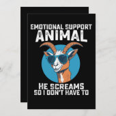 ヤギの感情的なサポート動物彼は叫ぶので、私は言わない 招待状 (正面/裏面)