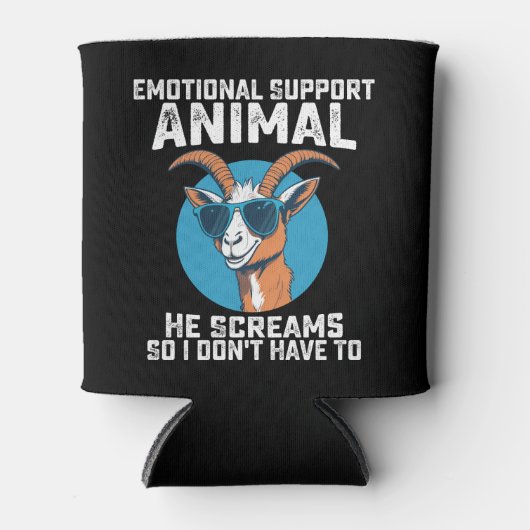 ヤギの感情的なサポート動物彼は叫ぶので、私は言わない 缶クーラー (正面)