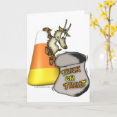 ヤギの手品、またはハロウィンの贈り物を扱う カード (黄色い花)