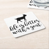 ヤギの方が生きがいが好い スクエアペーパーコースター (アングル)