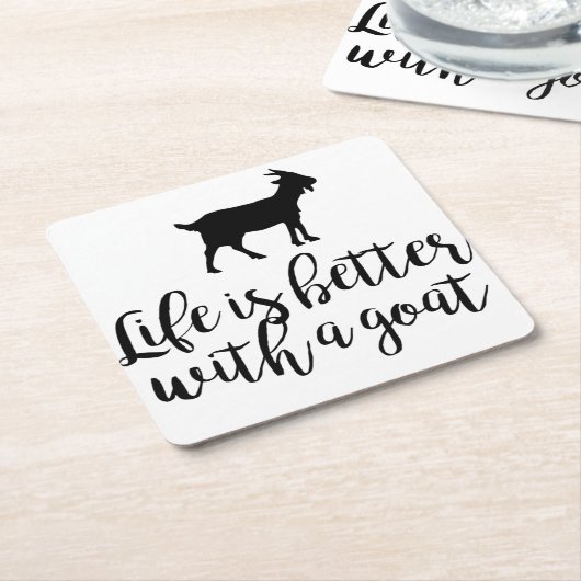 ヤギの方が生きがいが好い スクエアペーパーコースター (アングル)