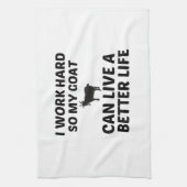 ヤギの方が良い生活をする キッチンタオル (縦)