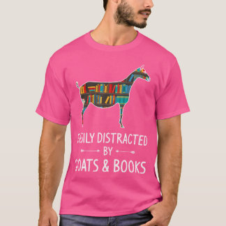 ヤギの本に簡単に気を散らす恋人ヒツジの子 Tシャツ