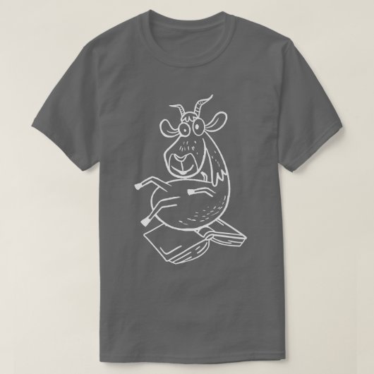 ヤギの本読ヤギの本の恋人ライブラリボー Tシャツ (デザイン正面)