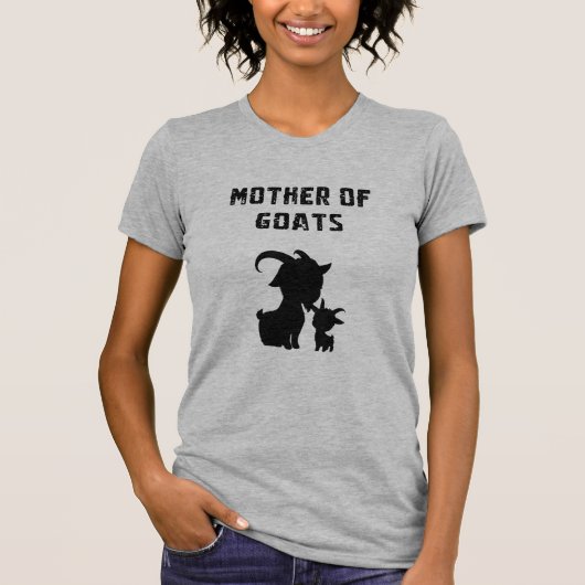 ヤギの母 ファニー ファーム アニマル ラバー ママ Tシャツ (正面)