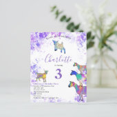 ヤギの水の色のモダン誕生日パーティーパープル (スタンド正面)