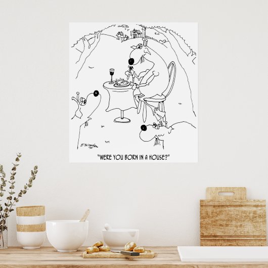 ヤギの漫画6928 ポスター (キッチン)