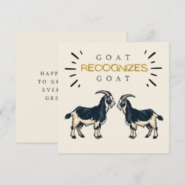 ヤギの王様(GOAT)を称えるおもしろパパ誕生日カード(クリーム色) カード