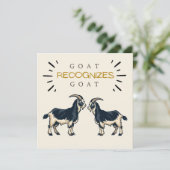 ヤギの王様（GOAT）を称えるおもしろパパ誕生日カード（クリーム色） カード (スタンド正面)