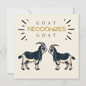 ヤギの王様（GOAT）を称えるおもしろパパ誕生日カード（クリーム色） カード (正面)