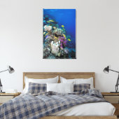 ヤギの群のまわりに生サンゴ キャンバスプリント (インサイチュ (寝室))