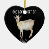 ヤギの群れ熱狂するのおもしろい一つ セラミックオーナメント (正面)