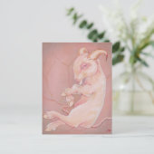 ヤギの胎児の不気味な異臭ゴシック様式の低層はがき ポストカード (スタンド正面)