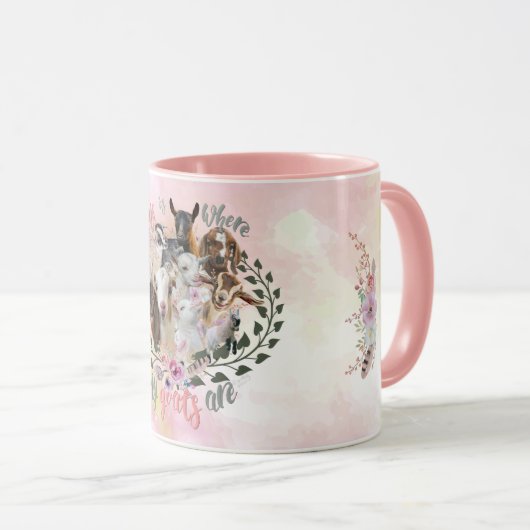 ヤギの芸術 |ホームは私のヤギがGetYerGoatである場所 マグカップ (正面右)