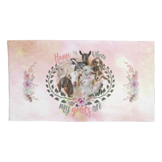 ヤギの芸術 |ホームは私のヤギがGetYerGoatである場所 枕カバー (裏面-右)