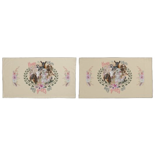 ヤギの芸術 |ホームは私のヤギがGetYerGoatである場所 枕カバー (正面-セット)