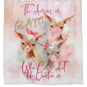 ヤギの芸術 答えはヤギの水彩子供たち シャワーカーテン (正面)