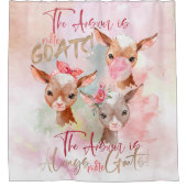 ヤギの芸術 答えはMOREヤギの水の色キッド シャワーカーテン (正面)