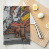 ヤギの落書きの年 キッチンタオル (四つ折り)