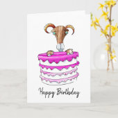 ヤギの誕生日カード カード (黄色い花)