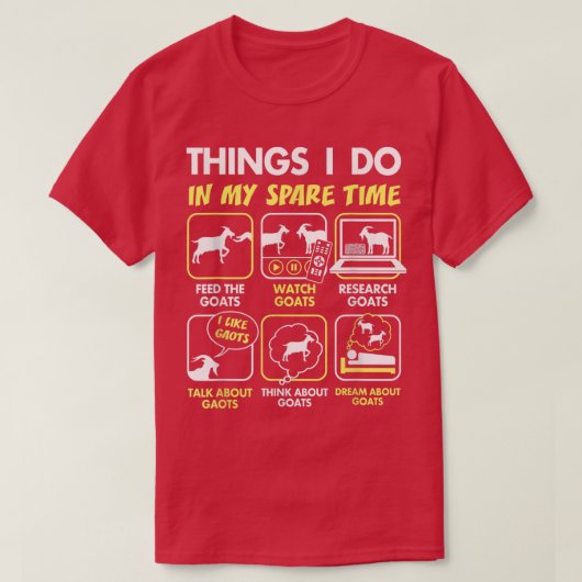 ヤギの贈り物,私の余暇に行うこと,ヤギの値リスト Tシャツ (デザイン正面)