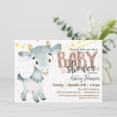 ヤギの赤ちゃんシャワー招待，少年，農場 招待状 (スタンド正面)