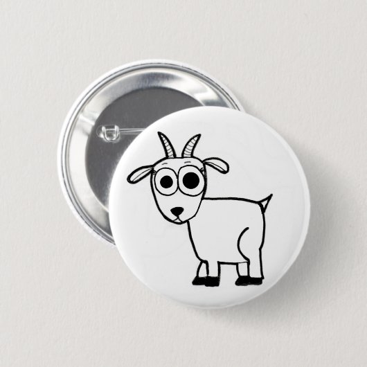 ヤギの輪郭 缶バッジ (正面&裏面)