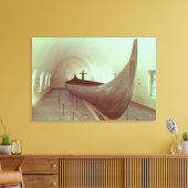 ヤギの長い船（木材） キャンバスプリント (インサイチュ (リビング))