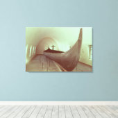 ヤギの長い船（木材） キャンバスプリント (インサイチュ (ウッドフロア))